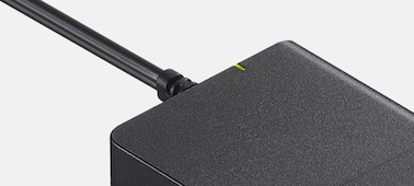 Detailní snímek produktu zobrazující kontrolku napájení